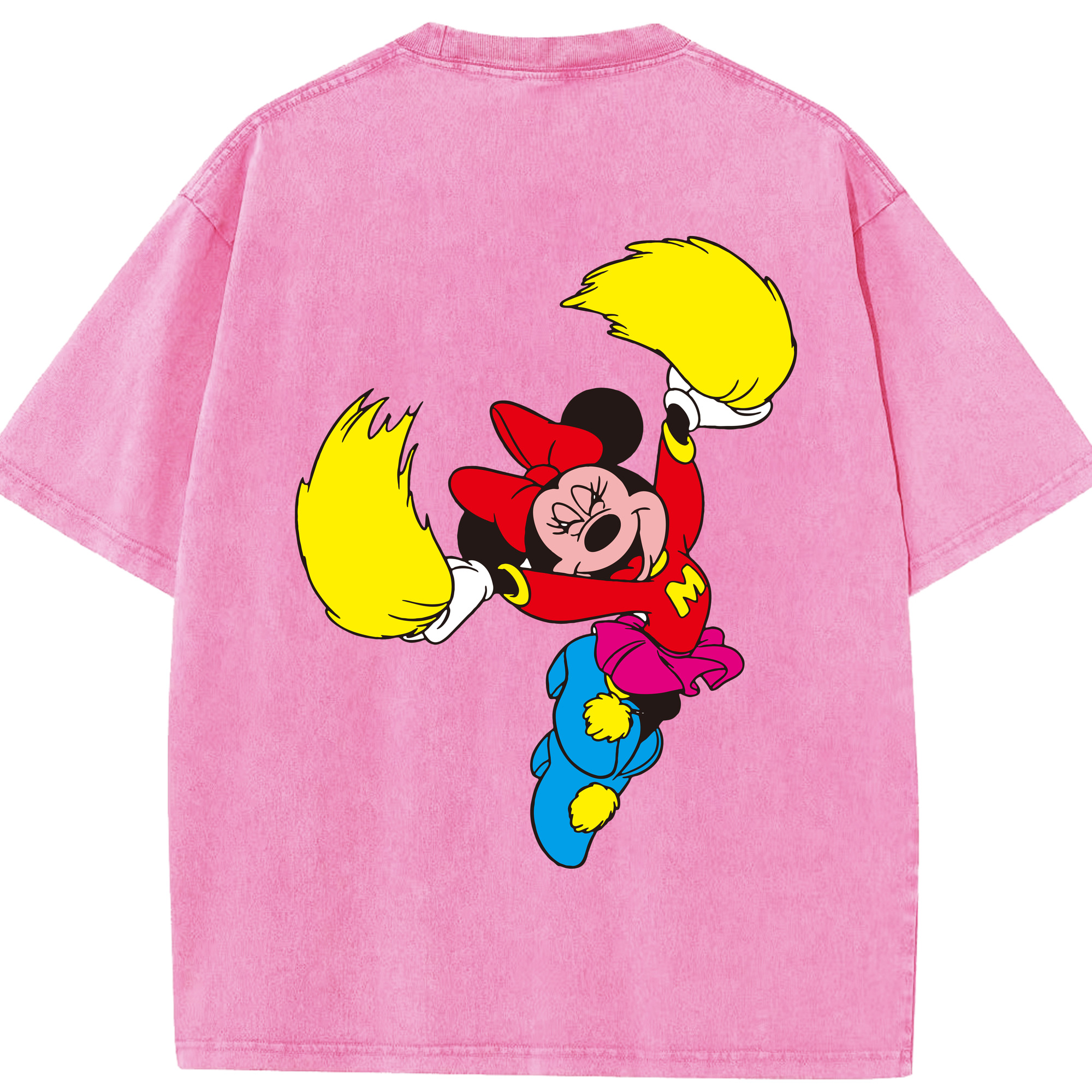 （画像用） ミッキーマウス Mickey Mouse 綿100% ヴィンテージ風 半袖Tシャツ（背面プリント）
